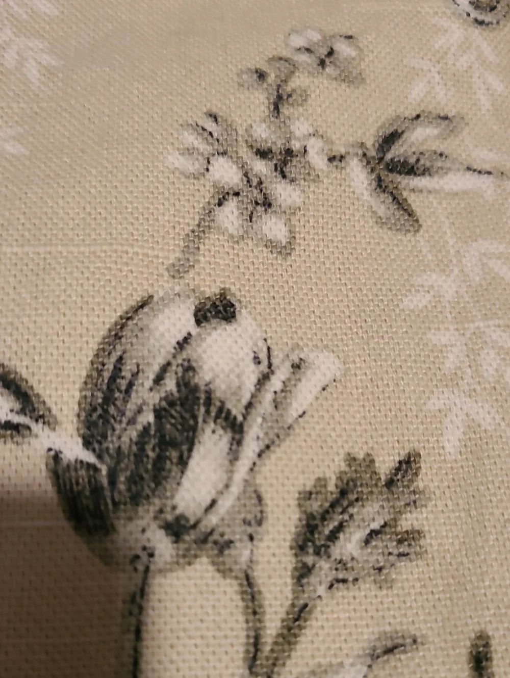 Fabric Upolstry Drapery Toile Scrolling Damask Sewing Crafts 3 Yards Cream Taupe